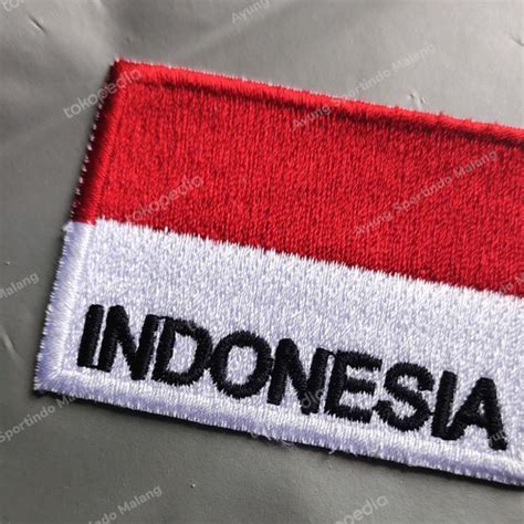 Jual Patch Emblem Badge Bendera Badge INDONESIA Merah Putih Bordir