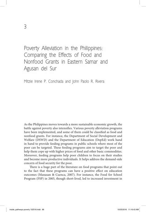 Pdf Poverty Alleviation In The Philippines Comparing The