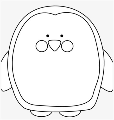 Penguin Clip Outline Cute Penguin Clipart Black And White PNG Image