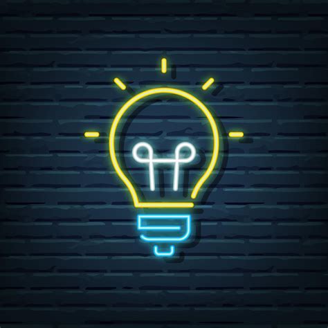 light bulb neon sign 2293470 Vector Art at Vecteezy