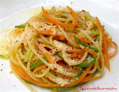 Sazón del corazón Spaghetti con verduras