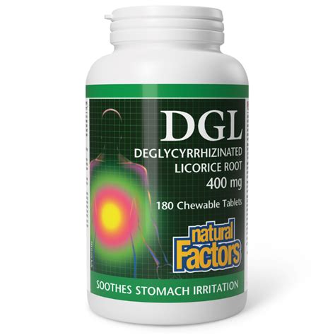 Natural Factors Dgl Licorice Root Extract 400mg 180 Chewable Tablets