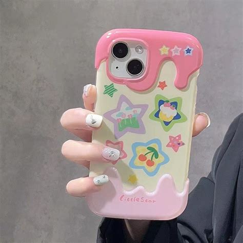 Colorful Edge Creative Stars Ice Cream Phone Case Compatible For Iphone