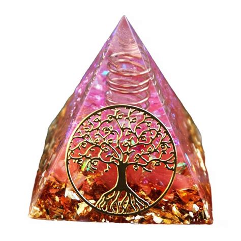 Lovely Pink Rose Quartz Pillar Orgonite Pyramid Orgone Pyramids