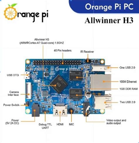 Orange Pi Pc Gb Ddr Allwinner H Quad Core Cortex A Single Board At