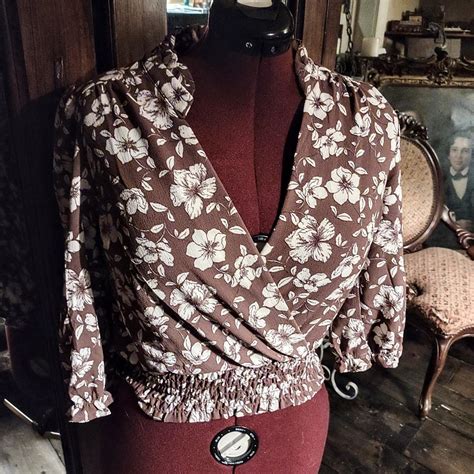 Monteau Whimsigoth Corporate Brown Floral Shirt With Depop