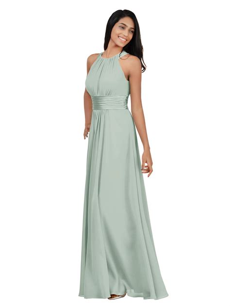 Alicepub Halter Chiffon Bridesmaid Dresses Long Formal Party Dress For