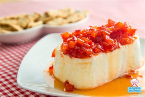 Dip De Queso Crema Con Topping De Piment N Agridulce Tartas Broumery