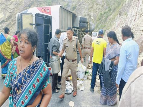 The Bus Overturned On The Road Due To Brake Failure A Major Accident