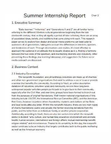 Executive Summary Sample For Project Report