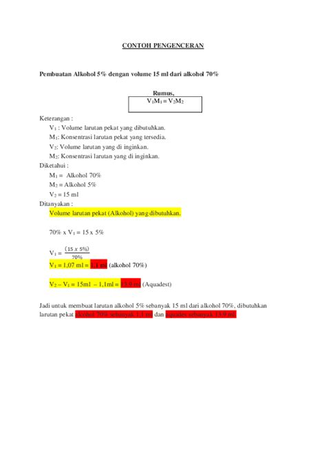 Doc Contoh Pengenceran