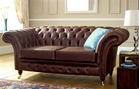 Brown Leather Chesterfield Sofa Living Room | Baci Living Room