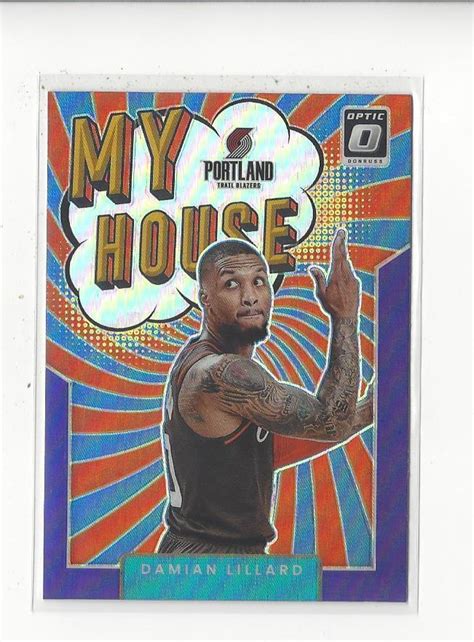 2021 22 Donruss Optic My House Purple Prizm 15 Damian Lillard Blazers