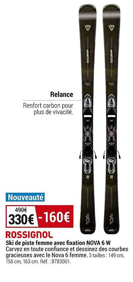 Promo Ski De Piste Femme Avec Fixation Nova 6 W Rossignol Chez