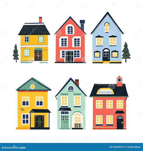 A Neighborhood With A Variety Of Houses, Ranging From Tiny Cottages To