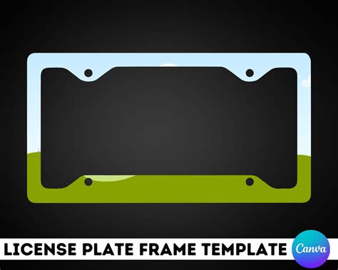 Canva License Plate Frame Template Editable License Plate Template Canva Template Custom