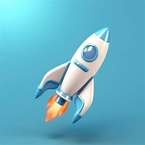 Premium AI Image | Cartoon rocket model 3D rendering rocket 3d shape in ...