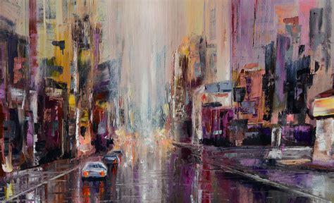 Rainy City Painting at PaintingValley.com | Explore collection of Rainy ...