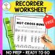 Freebie Recorder Hot Cross Buns Worksheets Sub Lessons And Early Finishers