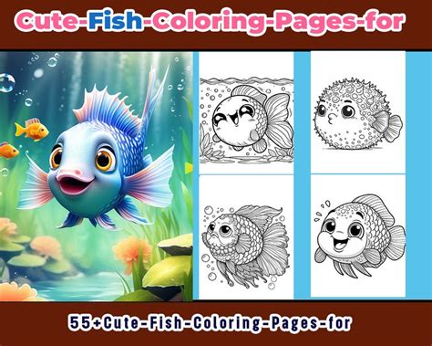 cute fish printable coloring page  kids sea animals printable