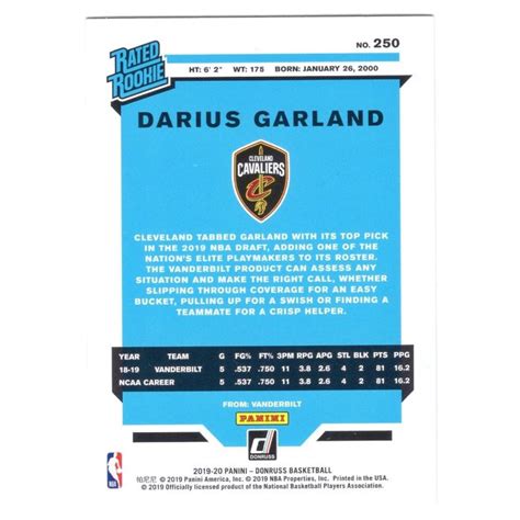 Rc Darius Garland Donruss Rated Rookie Infinite Rc