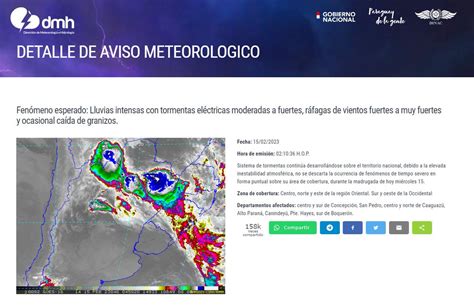 DMH Paraguay on Twitter Aviso Meteorológico N 216 2023 Emitido