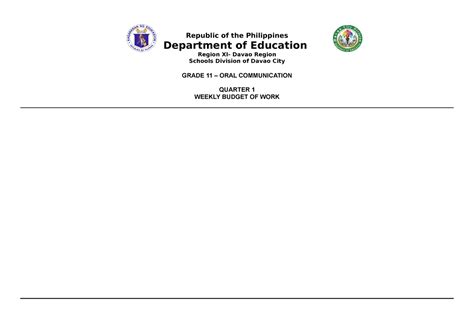 Bow Oral Communication Q1 Republic Of The Philippines Department Of