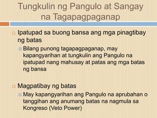 Sangay Na Tagapagpaganap PPT