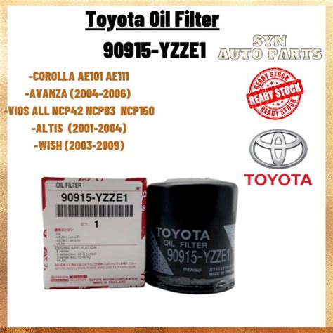 Original Toyota Oil Filter 90915 YZZE1 Camry Altis Wish Avanza