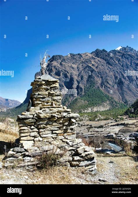 Upper Pisang Village Around Annapurna Trek Manang District Gandaki