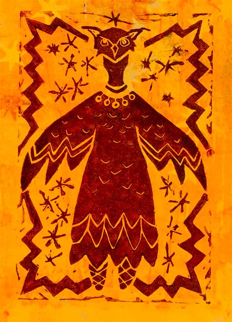 "Mask of the Owl Spirit" single art notecard - Tree of Life Studio