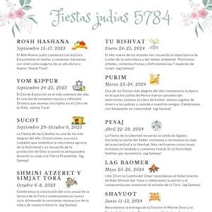 Calendario de Fiestas Judías 5874 2023 2024 para imprimir Etsy España