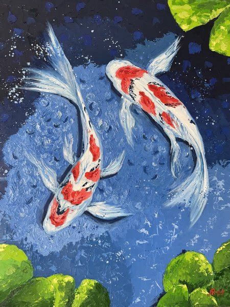 Koi fish Painting by Liudmyla Riabkova - Jose Art Gallery