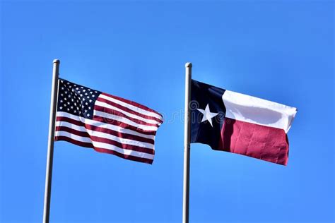 Estados Unidos E Texas Flags Imagem De Stock Imagem De Vôo Orgulho