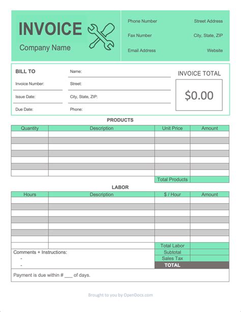 Contractor Invoice Template Free Heres Our Compilation Of Templates