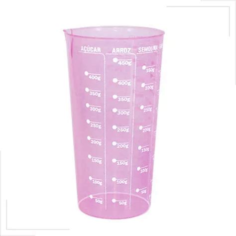 Copo Dosador Graduado Medidor De 500ml Cores Para Escolher Cor Rosa