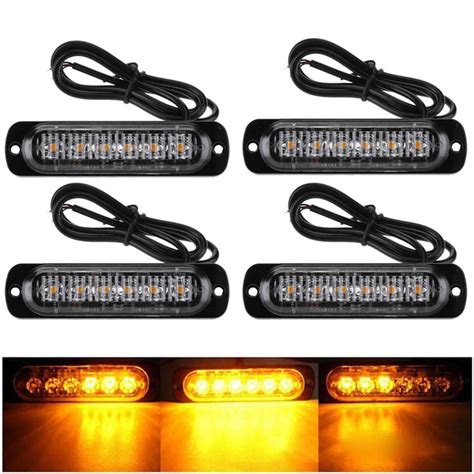 Led Yan Sinyal Lambas Amber Kurtarma Araba 12V 24V LED Ayd Nlatma Bar