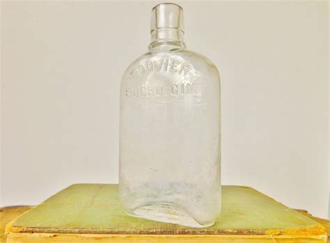 Antique Bouvier Buchu Gin Bottle Pint Flask Bottle Quack Etsy Flask