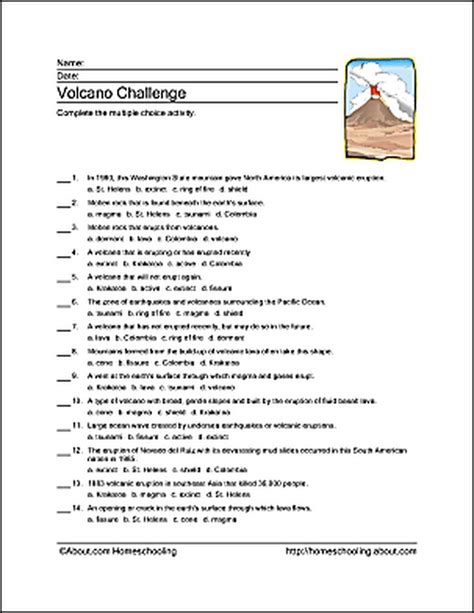 Free Print Outs To Teach Students About Volcanoes Volcano Teaching