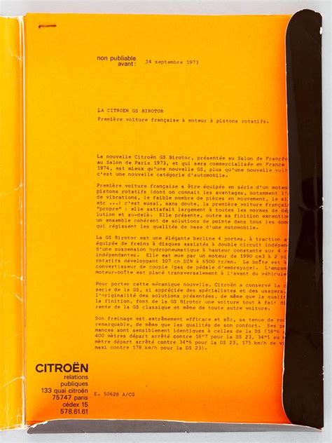 La Citroën GS Birotor Première voiture française à moteur à pistons