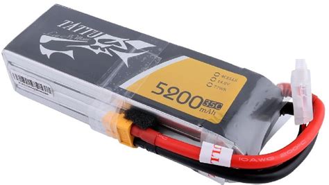 Gens Ace Tattu 5200mAh 14 8V 35C 4S1P Lipo Battery Pack With XT60 Plug