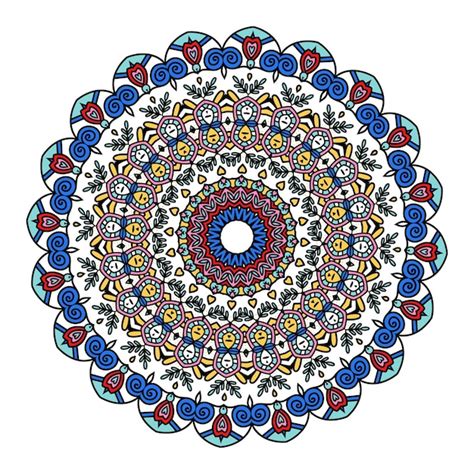 Mandalas Coloridas Ornamento Redondo Decorativo Vetor Premium