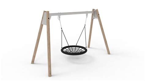 Steel Swing With Robinia Posts And Birds Nest Norna Playgrounds