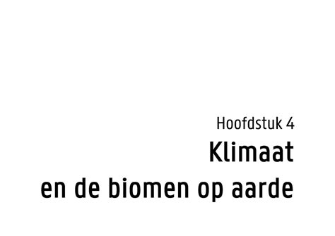 H Ecologie Notities Hoofdstuk Klimaat En De Biomen Op Aarde