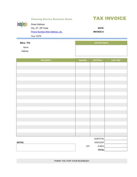 Free Cleaning Service Invoice Templates In Pdf Ms Word