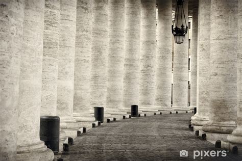 Rideau Transparent Colonnade Rome Cit Du Vatican En Noir Et Blanc