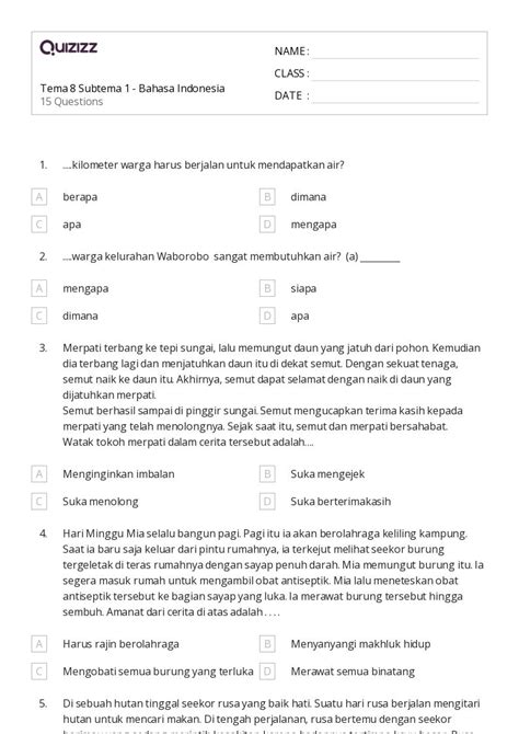 Lembar Kerja Membuat Kesimpulan Dalam Nonfiksi Untuk Kelas Di