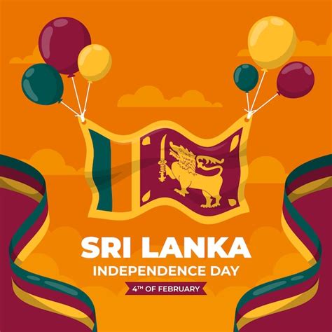 Free Vector Flat Sri Lanka Independence Day Illustration