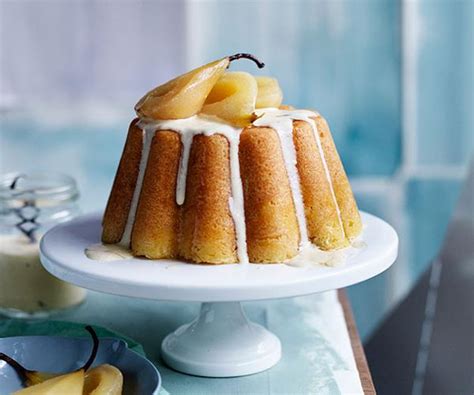 Steamed Vanilla Pudding With Pears And Vanilla Crème Anglaise Recipe