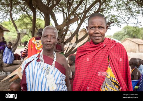 Same Tanzania 4th June 2019 Maasai Women In Traditional Clothing